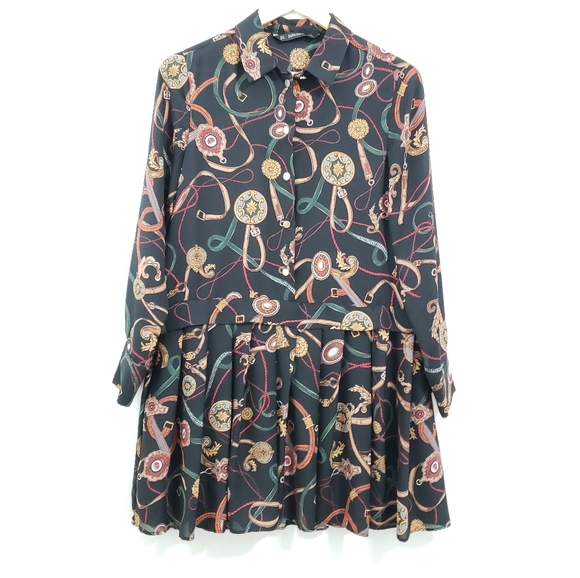 Zara Basic Chain Buckle Print Dress - Picture 5 of 13